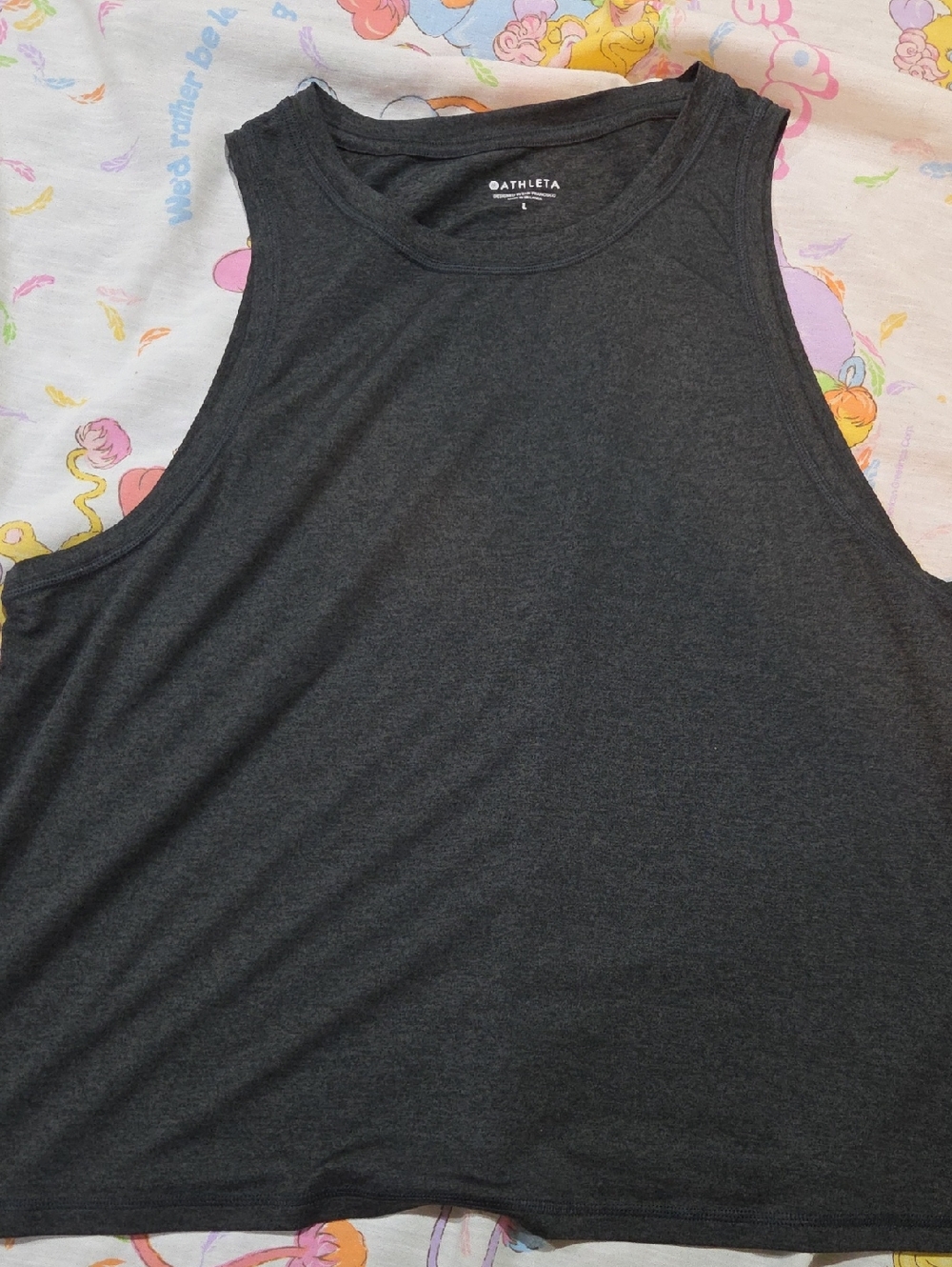 Athleta Dark Charcoal Gray Sleeveless Muscle Tank Large